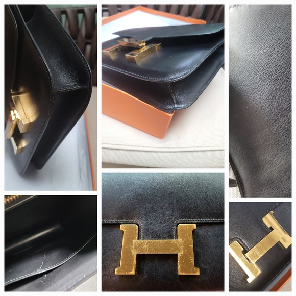 Hermes Constance 23 Box Leather Gold H Shoulder Bag Vintage Black - Picture 9 of 15